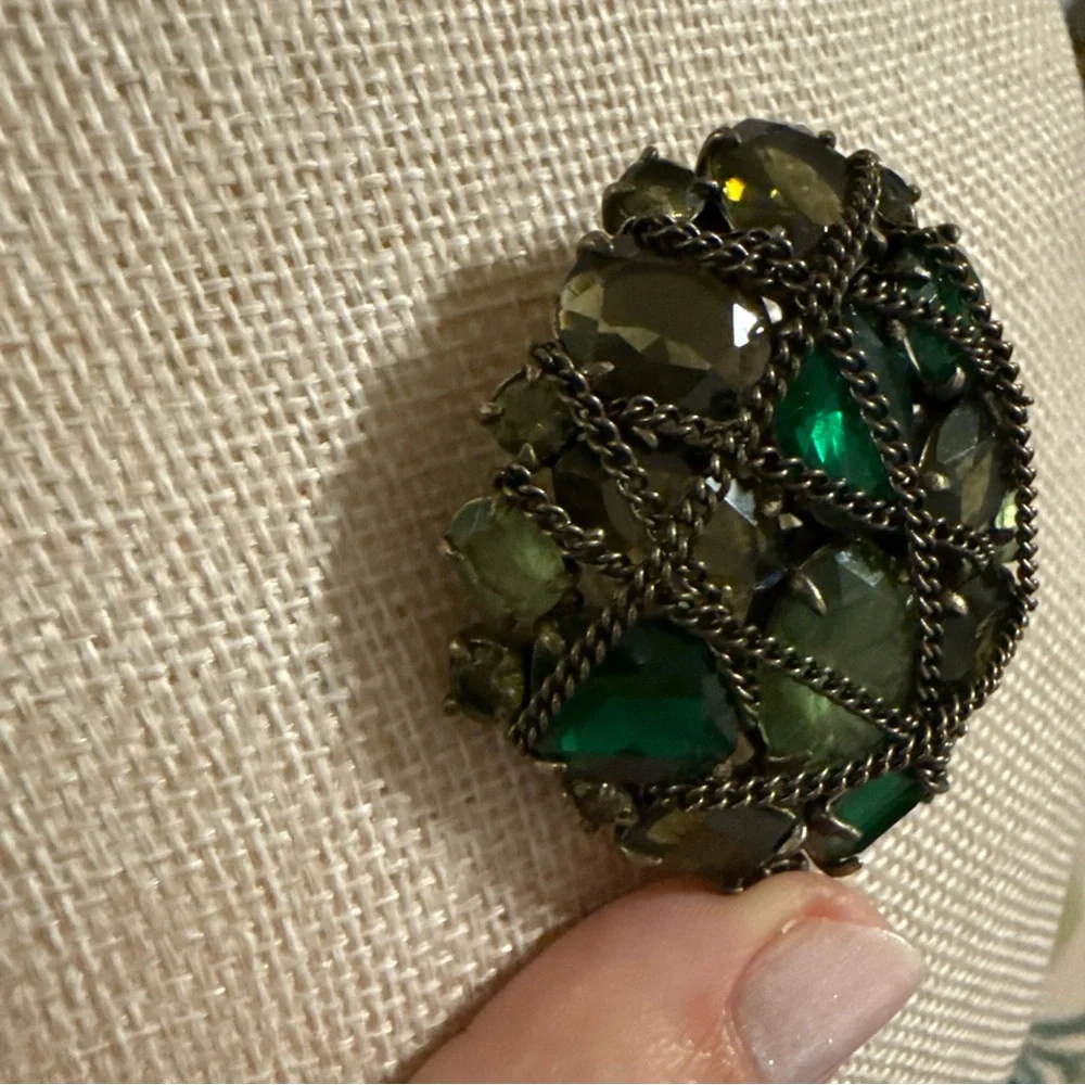 Stella & Dot‎ Green Gemstone Brooch